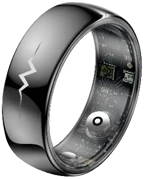 ET456 · ECG Health Monitoring Smart Ring — black health monitoring smartwatch, front view, VitalWatch Tech OEM/ODM manufacturer